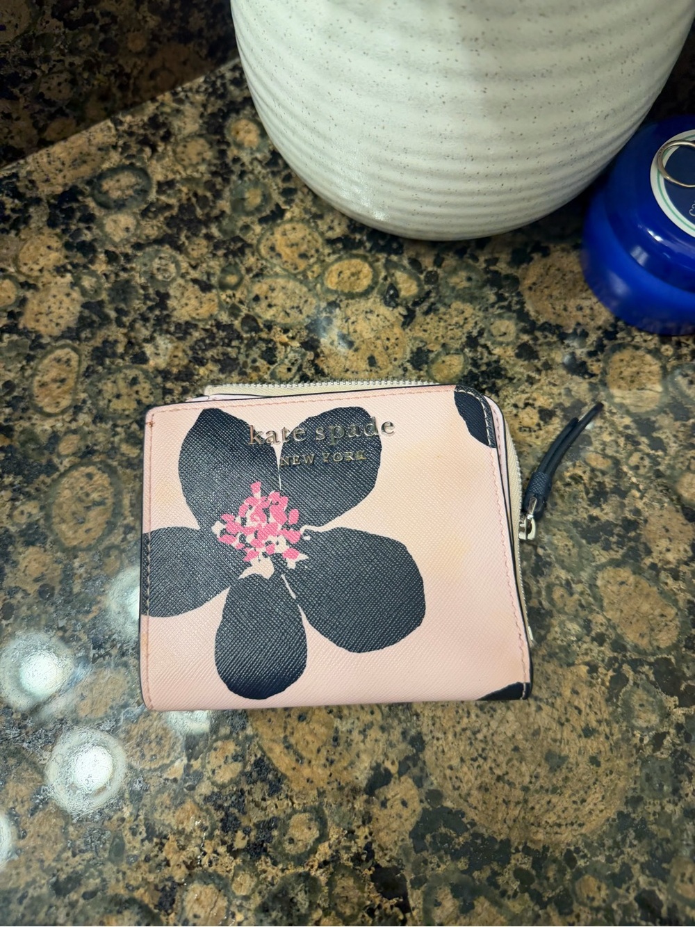 kate spade Pink Floral Zip Around Wallet